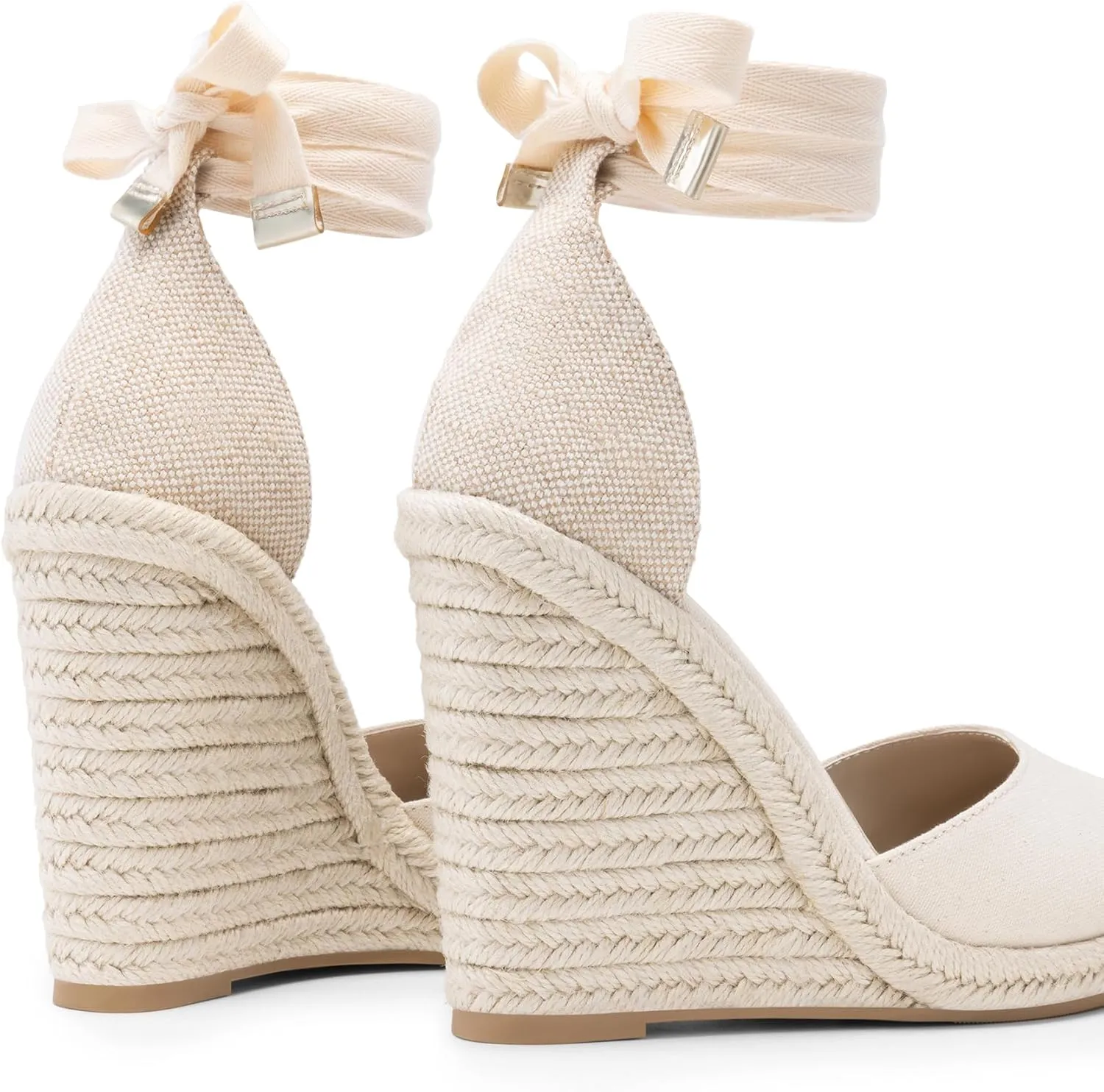 JustFab Wedge Sandals for Women Platform High Heels Summer Mule Open Toe Espadrille Wedges Slip on Comfortable Soft Arch Support Sandals
