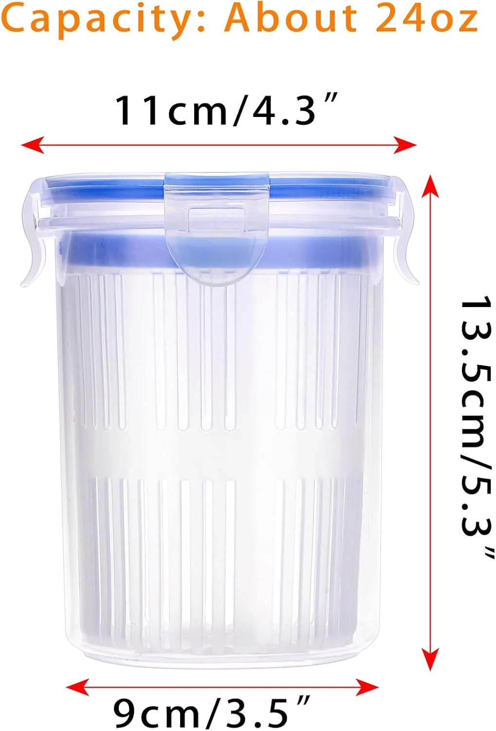 JUXYES 3 Pack Plastic Pickle Jar with Strainer Flip, Transparent Pickle Storage Container with Strainer Insert, Pickle Jar Juice Separator Dry Wet Separation, Pickle And Olive Container with Lock