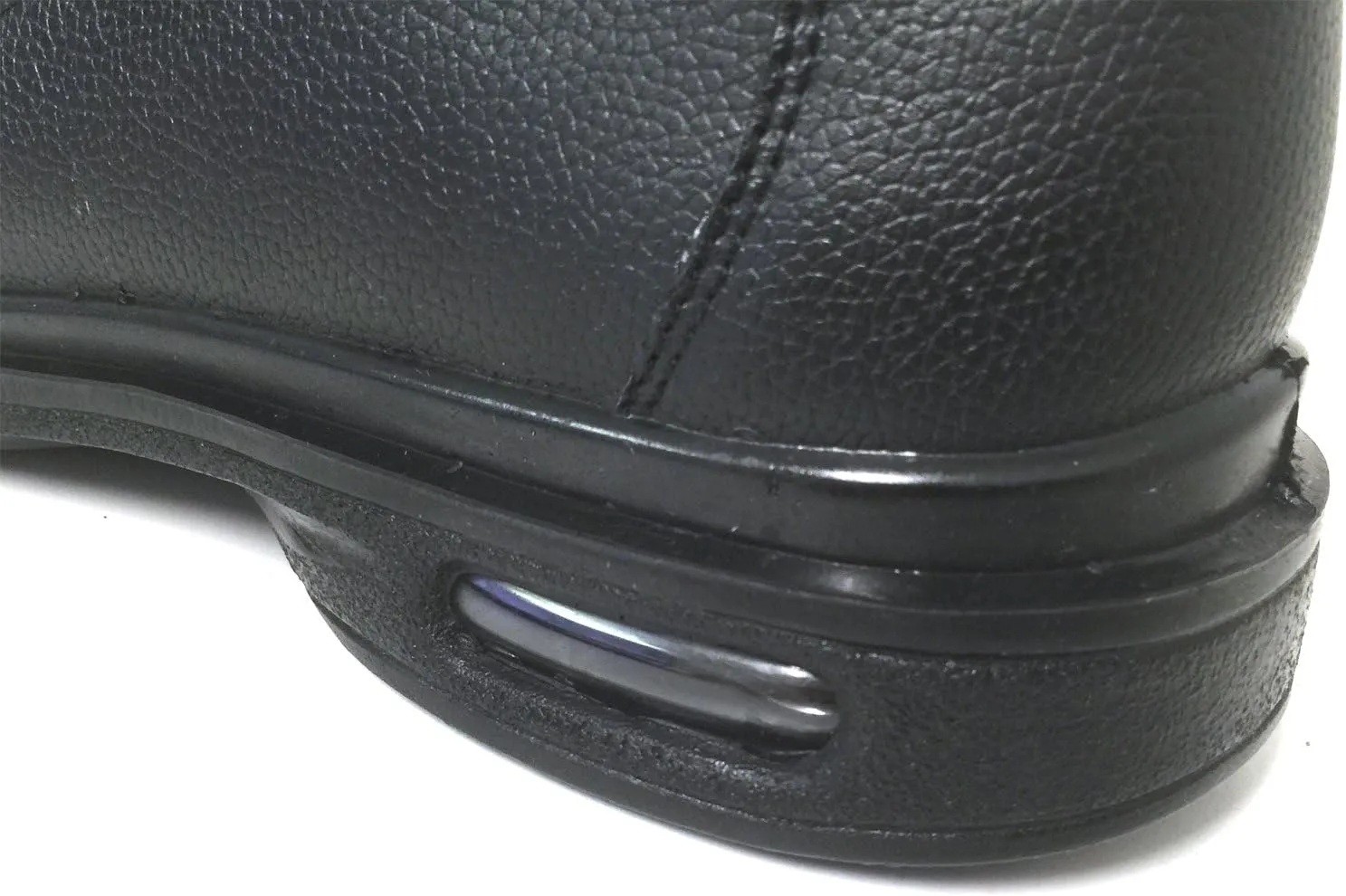 K02S Mens Comfort Loafers Slip and Oil Resistant Air Cushion Slip-On Restaurant Work Shoe, Black