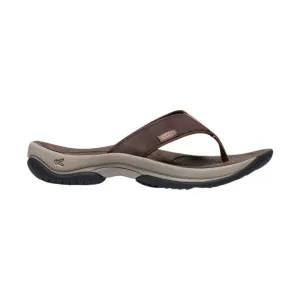 KEEN Men's Kona Leather Flip Flop - Java/Dark Earth