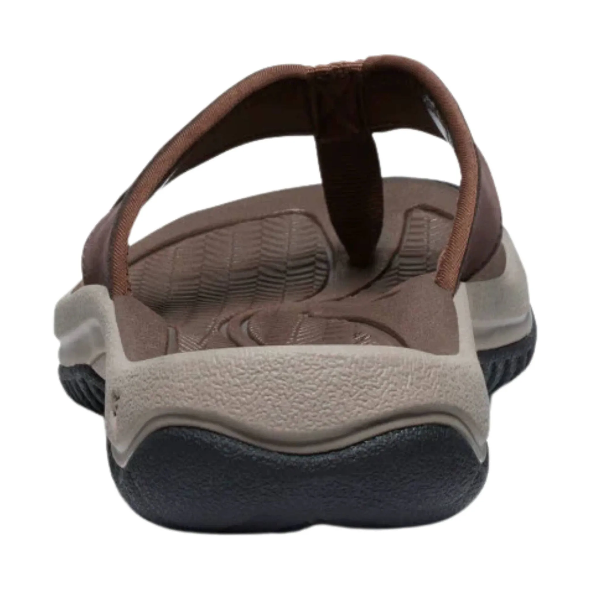 KEEN Men's Kona Leather Flip Flop - Java/Dark Earth