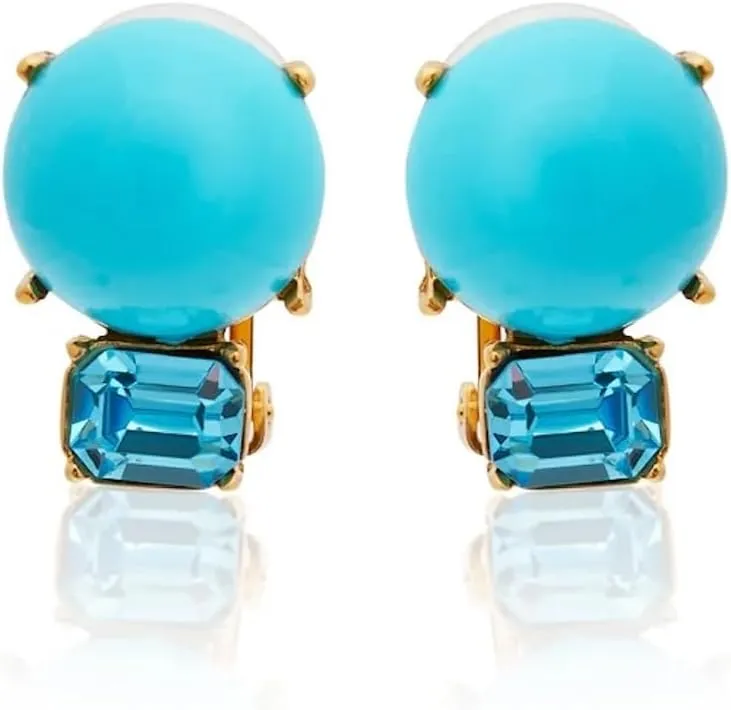 Kenneth Jay Lane Resin & Glass Crystal Clip-On Earrings