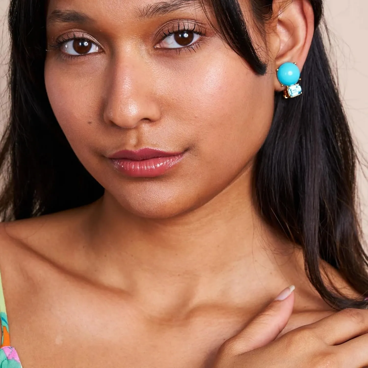 Kenneth Jay Lane Resin & Glass Crystal Clip-On Earrings