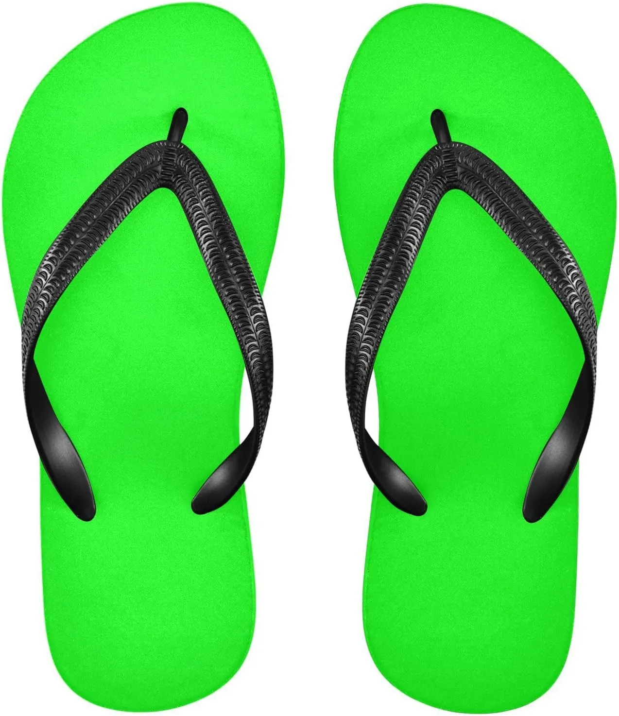 Kigai Sandal Flip Flops of Men's & Women's,Beach Slippers Flip Flops Shower Shoes-Plain Neon Green Solid Color