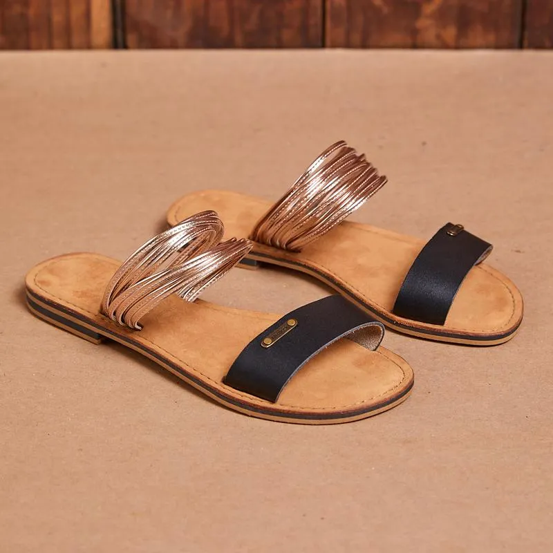 Kingsley Heath Refined Sandal Black/Gold