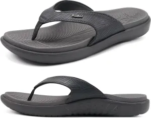 KuaiLu Flip Flops For Women Ladies Orthotic Yoga Mat Cushion Sandals Dressy Womans Lightweight Summer Slip On Beach Thong Sandles with Comfortable Arch Support (US Size 5-12)