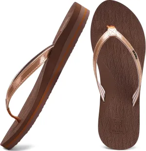 KuaiLu Womens Fashion Flip Flops Ladies Lightweight Summer Beach Yoga Mat Thong Sandals with Comfortable Arch Support