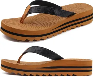 KuaiLu Women’s Flip Flops Ladies Yoga Mat Platform Thong Sandals Dressy Womans Lightweight Summer Slip On Beach Flip Flop Sandles, Soft Cushion Footbed, Arch Support