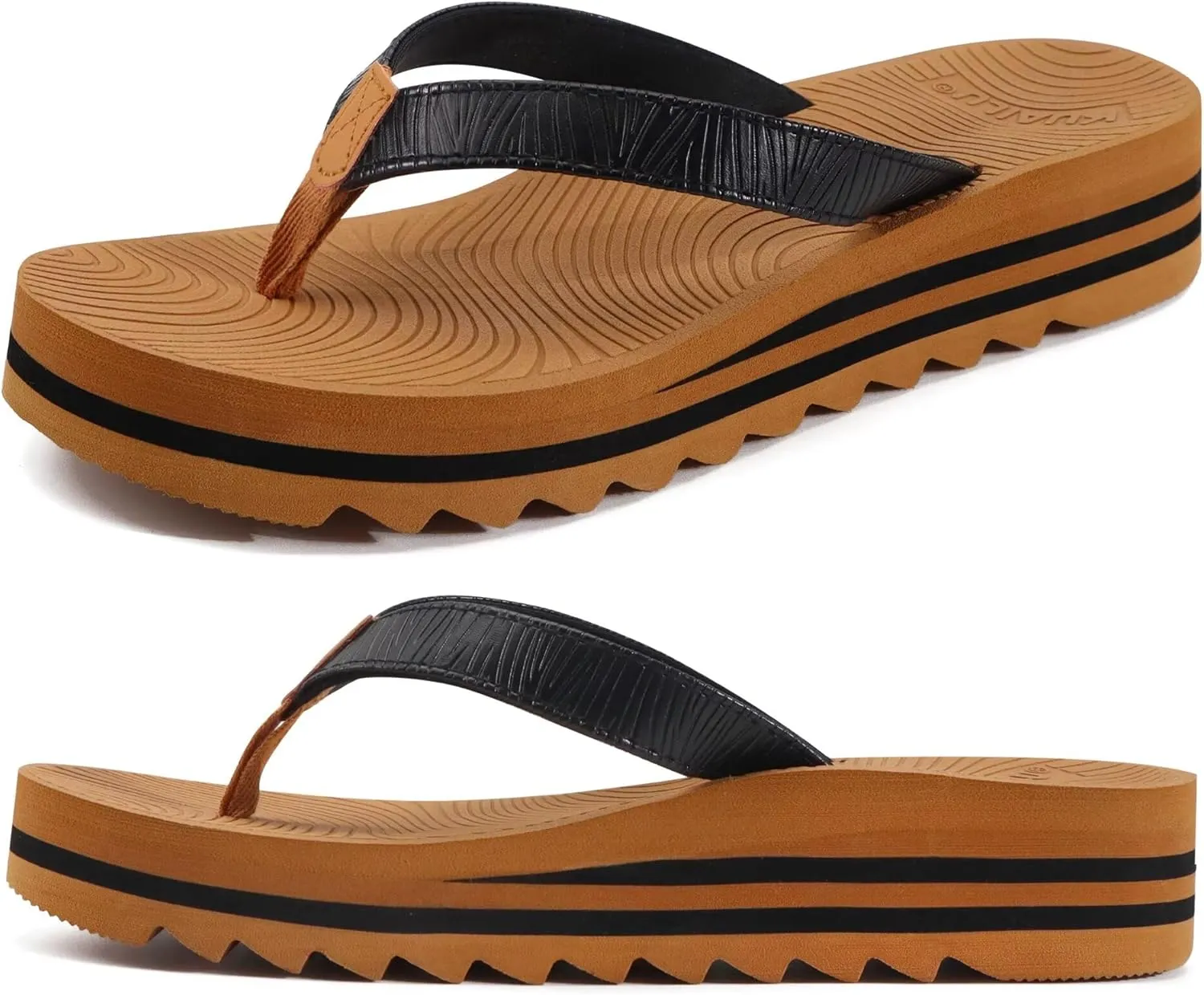 KuaiLu Women’s Flip Flops Ladies Yoga Mat Platform Thong Sandals Dressy Womans Lightweight Summer Slip On Beach Flip Flop Sandles, Soft Cushion Footbed, Arch Support