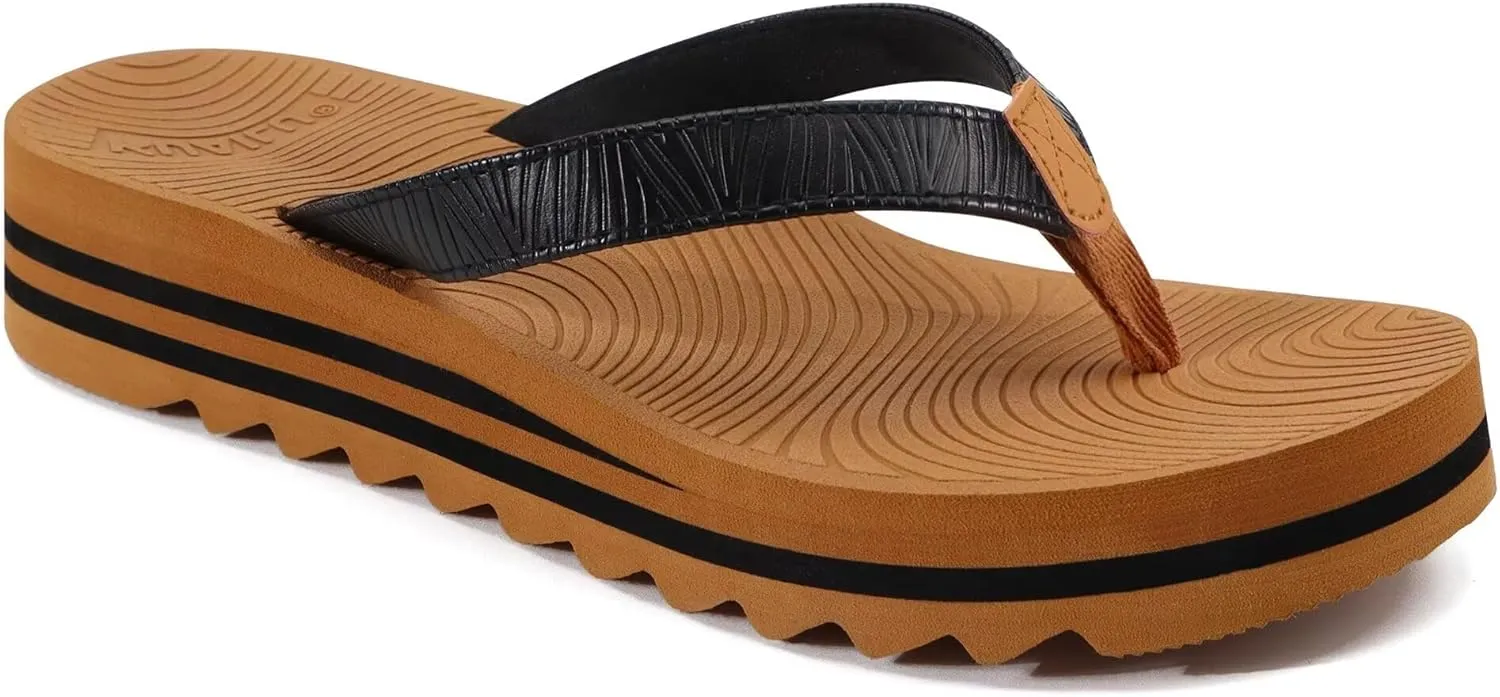 KuaiLu Women’s Flip Flops Ladies Yoga Mat Platform Thong Sandals Dressy Womans Lightweight Summer Slip On Beach Flip Flop Sandles, Soft Cushion Footbed, Arch Support
