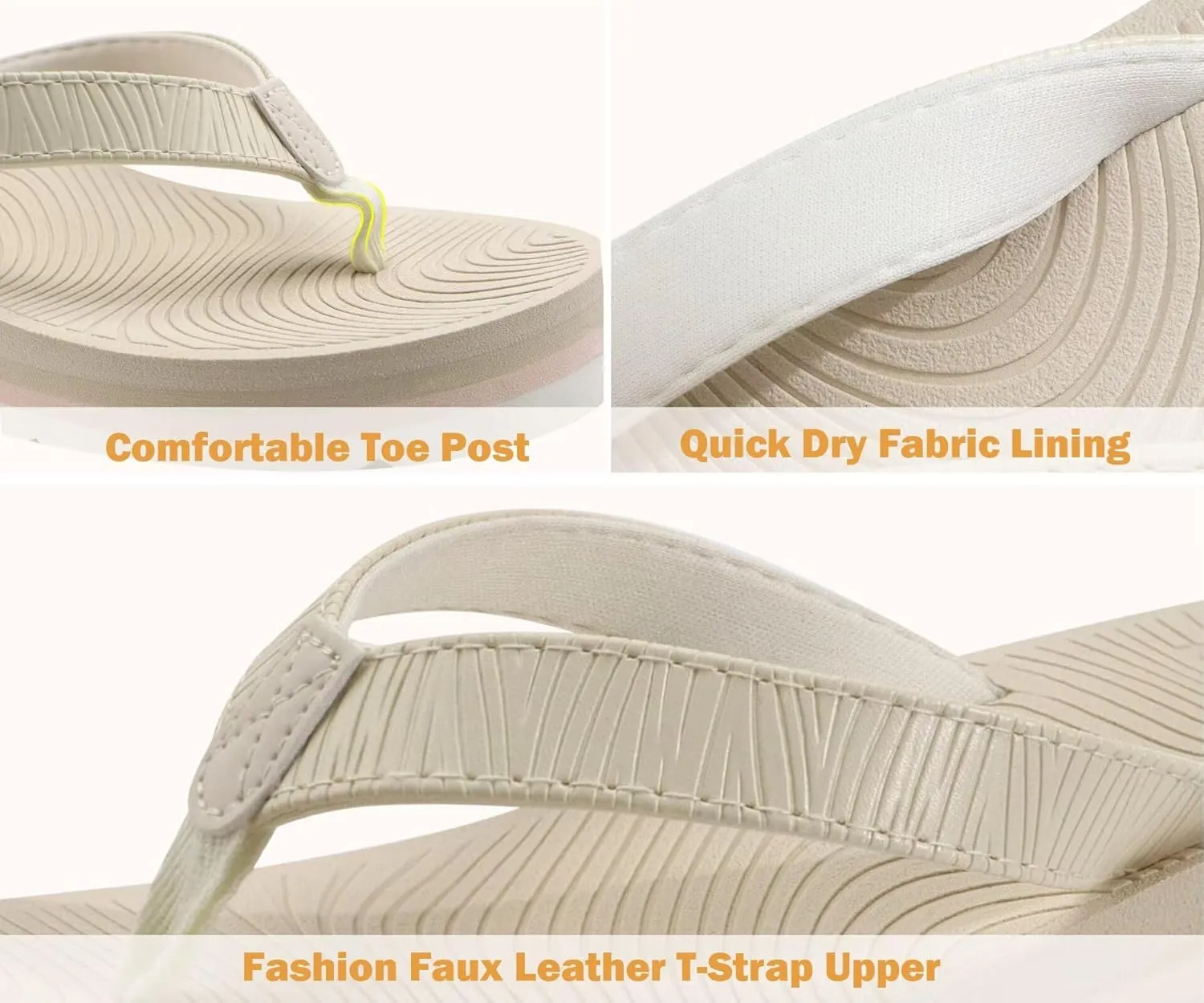 KuaiLu Women’s Flip Flops Ladies Yoga Mat Platform Thong Sandals Dressy Womans Lightweight Summer Slip On Beach Flip Flop Sandles, Soft Cushion Footbed, Arch Support