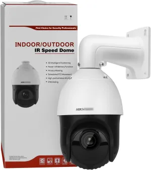 Ⲏіkvіsіon 4MP 4-inch 25x Network PTZ Outdoor Dome Camera DS-2DE4425IW-DE（T5），Excellent low-light ，Up to 100m IR Range，4.8mm~120mm Lens 25X Optical Zoom，Support AI Face Capture（Support Upgrade）