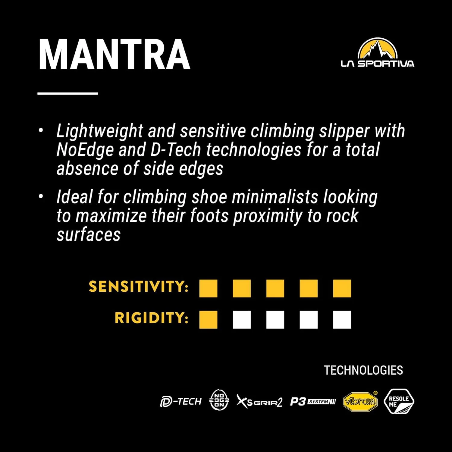 La Sportiva Mens Mantra - Slip-On Performance Rock Climbing Shoe