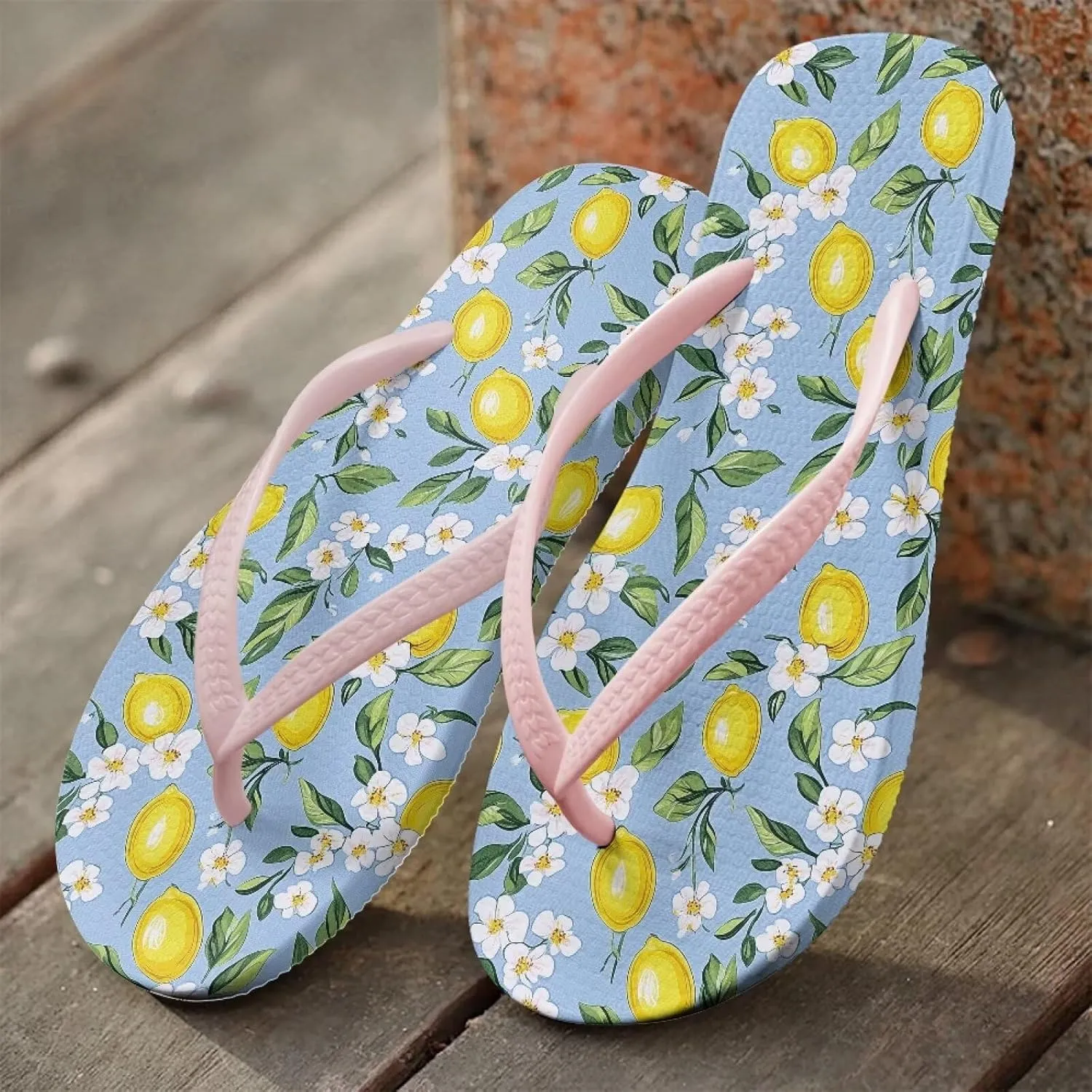 Ladies' Flip-Flops Quick-Drying And Anti-Slip Shower Slippers Casual Flat Sandals Indoor And Outdoor Home Shoes Pink Size 5-9