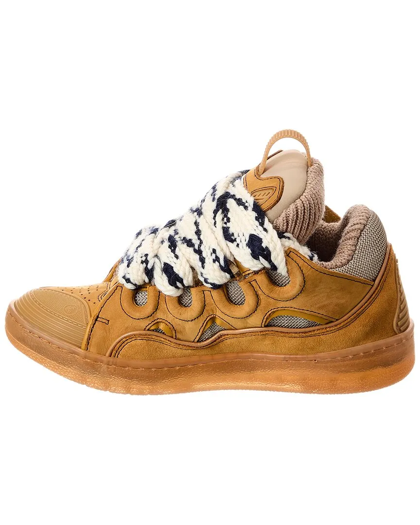 LANVIN Curb Leather & Mesh Sneaker