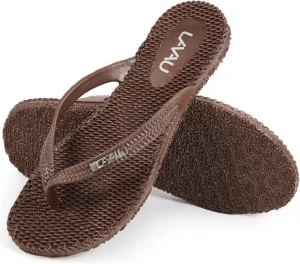 LAVAU Beach Flip Flops for Women, Water Sandals for Shower and Pool, Waterproof, Non-slip and 100% Recyclable