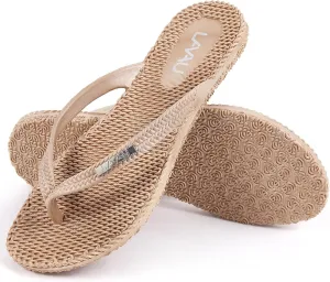 LAVAU Beach Flip Flops for Women, Water Sandals for Shower and Pool, Waterproof, Non-slip and 100% Recyclable
