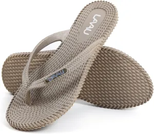 LAVAU Flip Flops for Women, Waterproof Non Slip Thong Sandals for Shower Beach Pool, Recyclable