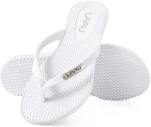 LAVAU Flip Flops for Women, Waterproof Non Slip Thong Sandals for Shower Beach Pool, Recyclable