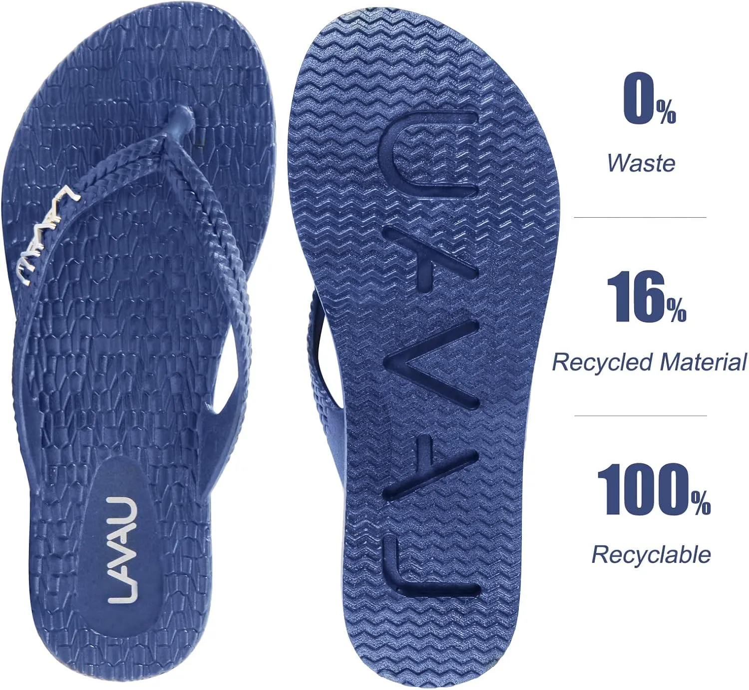 LAVAU Women Waterproof Flip Flops, Shower & Water No-Slip Sandals for Pool and Beach