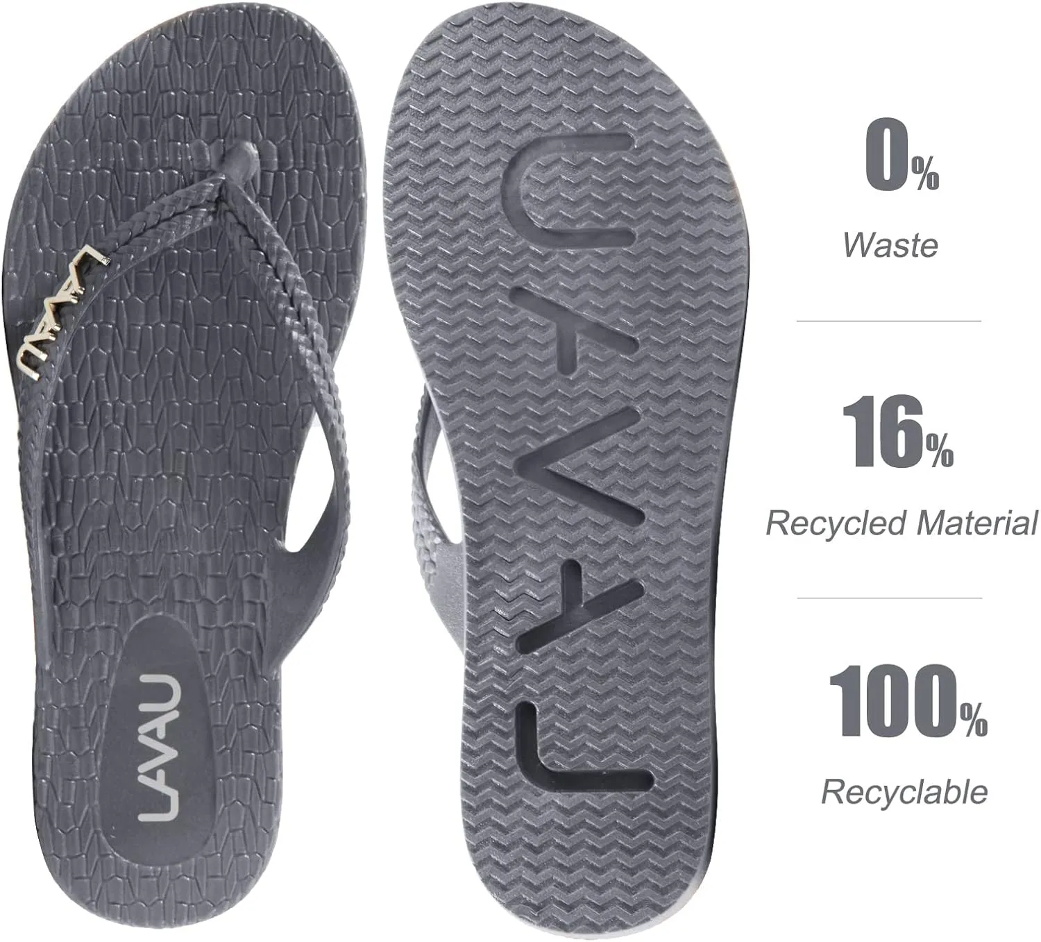 LAVAU Women Waterproof Flip Flops, Shower & Water No-Slip Sandals for Pool and Beach