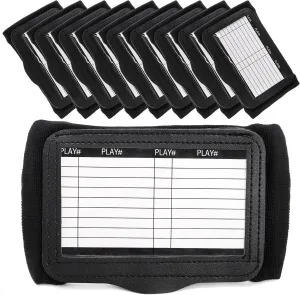 Lawei 10 Pack Football Play Wristbands, Triple Windows Playbook Quarterback Coach Wristband, Football and Softball Armband for Youth Adults, Softball Wristband for Signs, Wristbands for All Sports