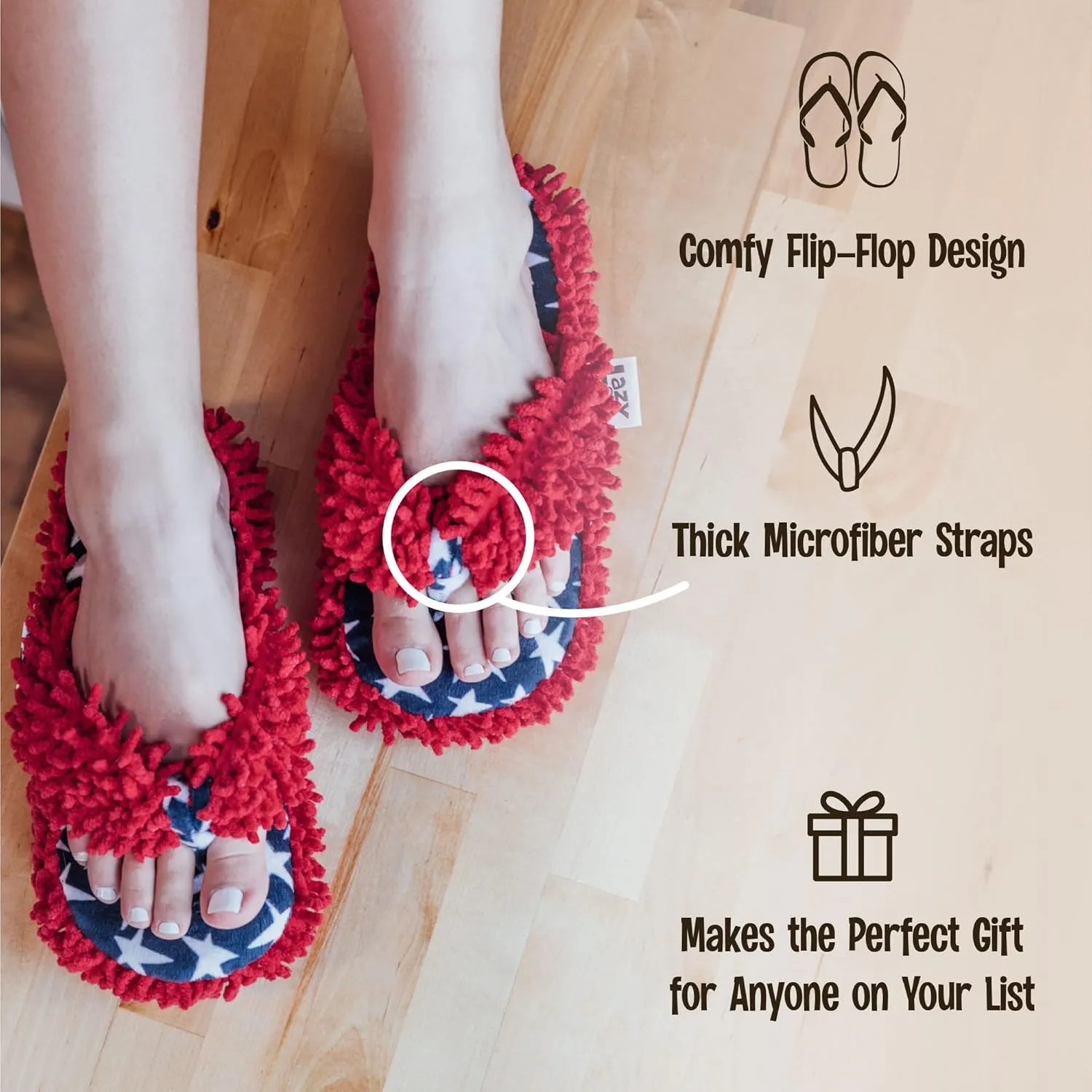 Lazy One Spa Flip-Flop Slippers for Women, Girls' Fuzzy House Slippers