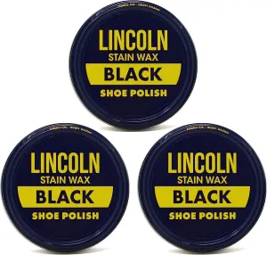 Lincoln Stain Wax Shoe Polish 3 Pack - 2-1/8 oz (Black)
