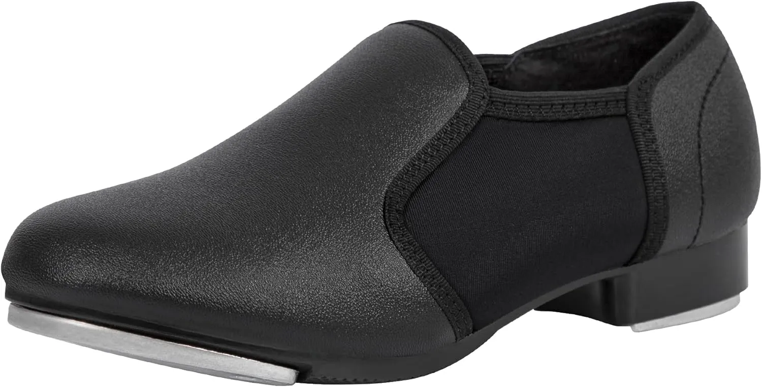 Linodes Unisex-Child Elastic Slip on Tap Shoe for Girls and Boys Tap Flat