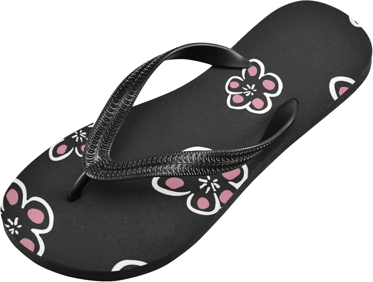 Linqin Flip Flops Slippers for Women/Men Outdoor Summer Beach Sandals Shower Shoes with Butterfly Daisy Flower Free Element