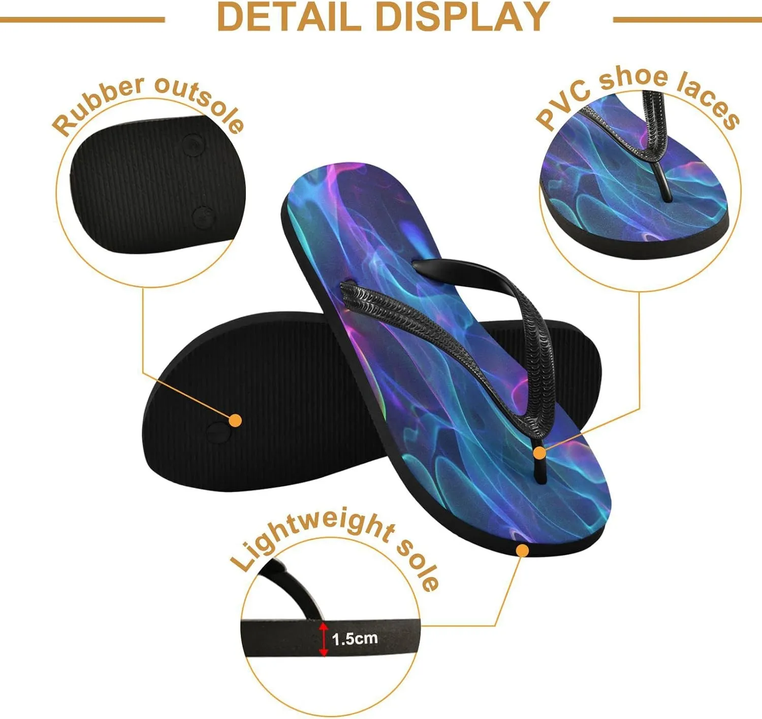 Liquid Nebula Dye Womens Flip Flops Summer Beach Sandals Casual Thong Slippers Comfortable Shower Slippers Non Slip Water Sandals shoes XXL