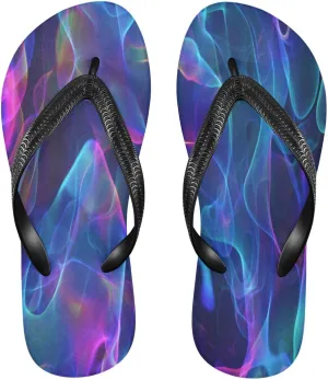 Liquid Nebula Dye Womens Flip Flops Summer Beach Sandals Casual Thong Slippers Comfortable Shower Slippers Non Slip Water Sandals shoes XXL