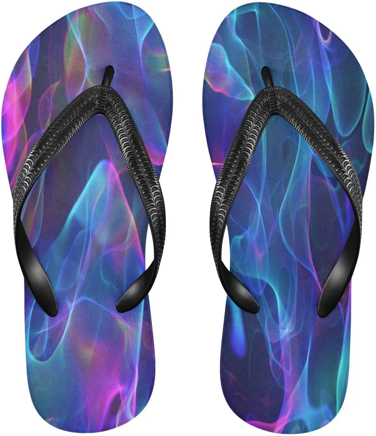 Liquid Nebula Dye Womens Flip Flops Summer Beach Sandals Casual Thong Slippers Comfortable Shower Slippers Non Slip Water Sandals shoes XXL