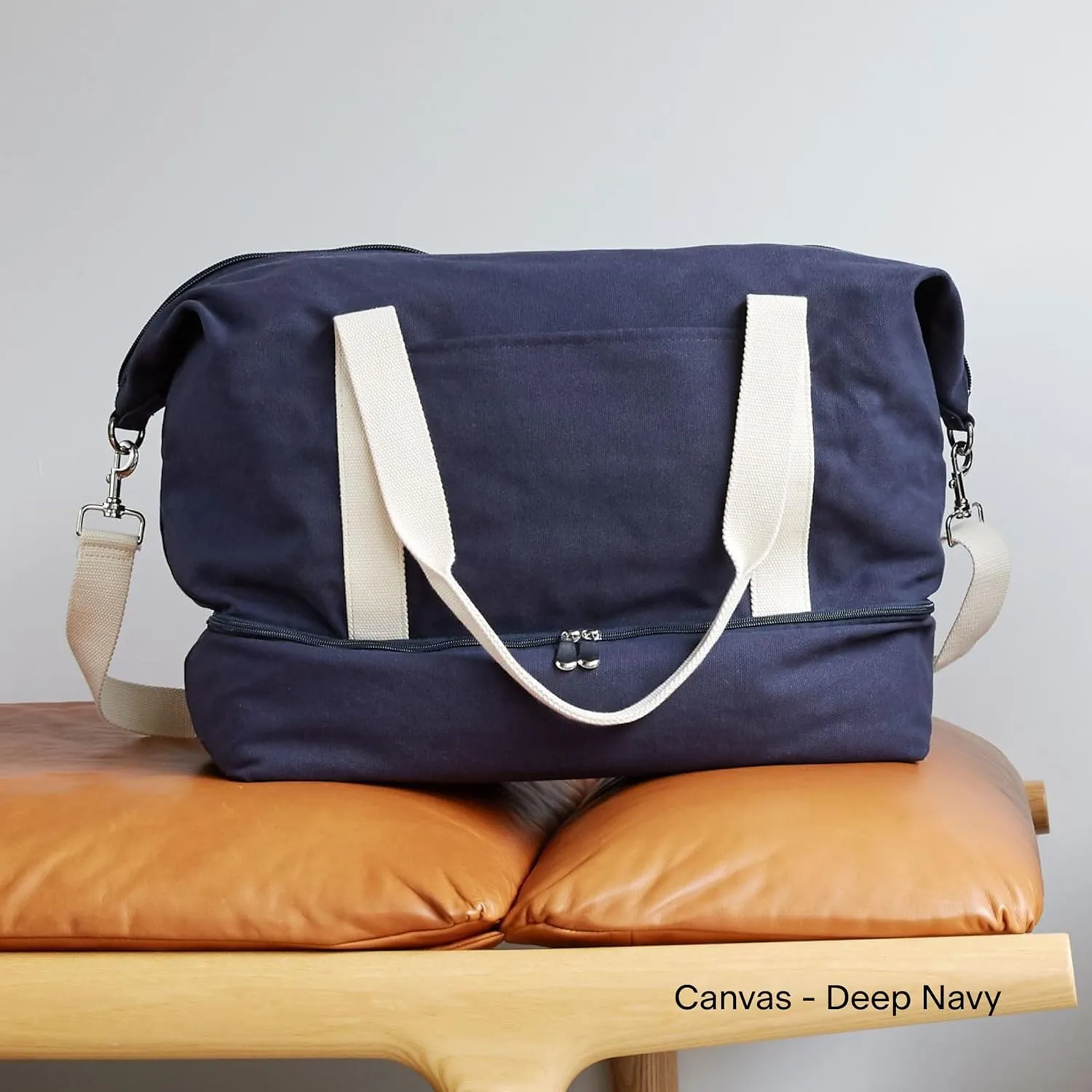 Lo & Sons Original Catalina Deluxe Premium Canvas Duffel Bag – Travel, Gym, Hospital, or Weekender Bag with Shoe Compartment for Men and Women