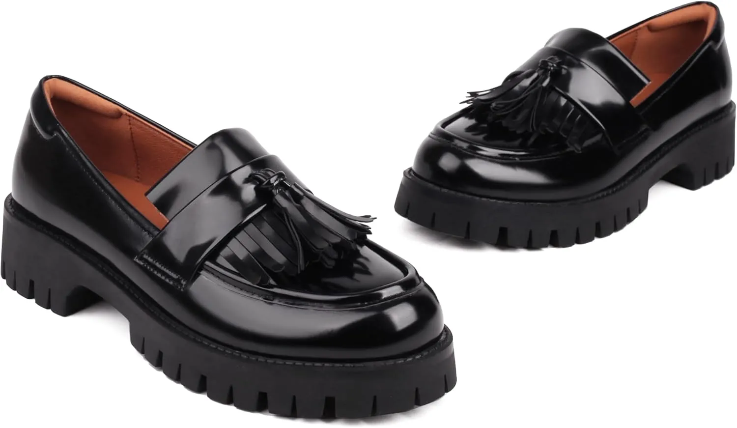 Loafers for Women Platform Chunky Lug Sole Comfort Slip-on Causal Work Loafer Shoes