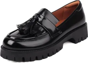 Loafers for Women Platform Chunky Lug Sole Comfort Slip-on Causal Work Loafer Shoes