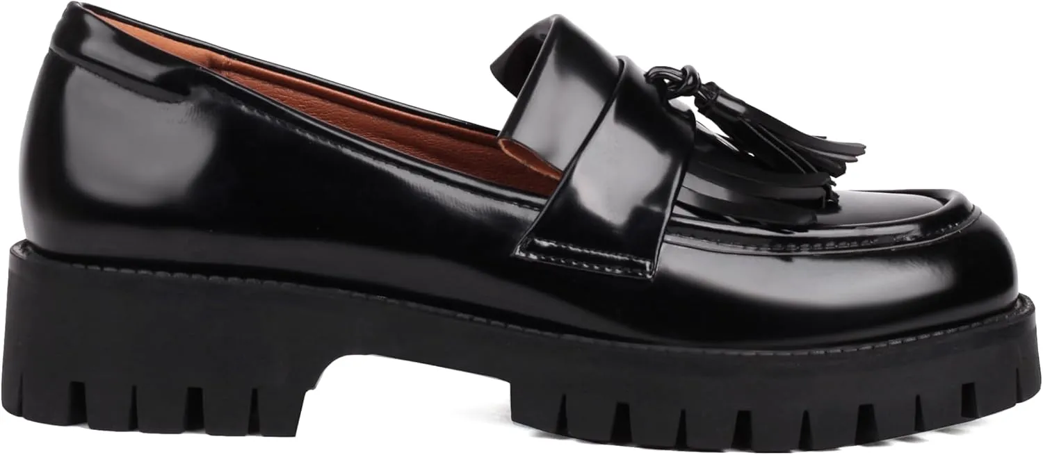 Loafers for Women Platform Chunky Lug Sole Comfort Slip-on Causal Work Loafer Shoes