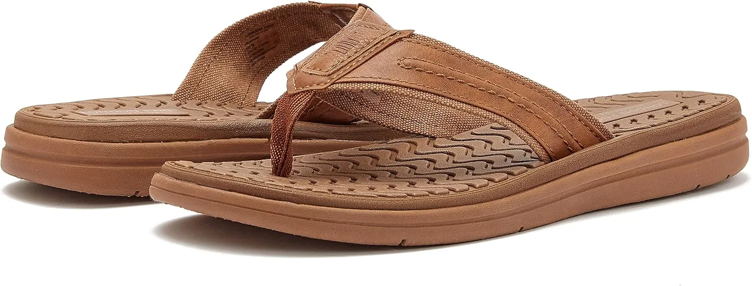 LONDON FOG Anthony Men’s Thong Sandals, Athletic Flip Flops for Men Size 7 to 13 - Black, Grey or Brown