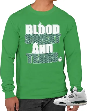 Long Sleeve T Shirt to Match Jordan 4 Oxidized Green Men's Graphic L/S Tee