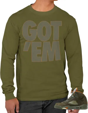 Long Sleeve T-Shirt to Match Jordan 5 Olive Graphic L/S Tee