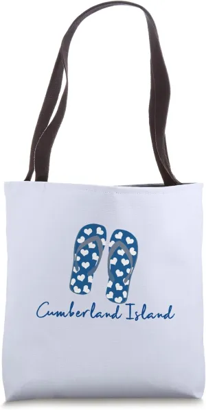 Loves Heart Cumberland Island Beach Seashore Flip Flops Tote Bag