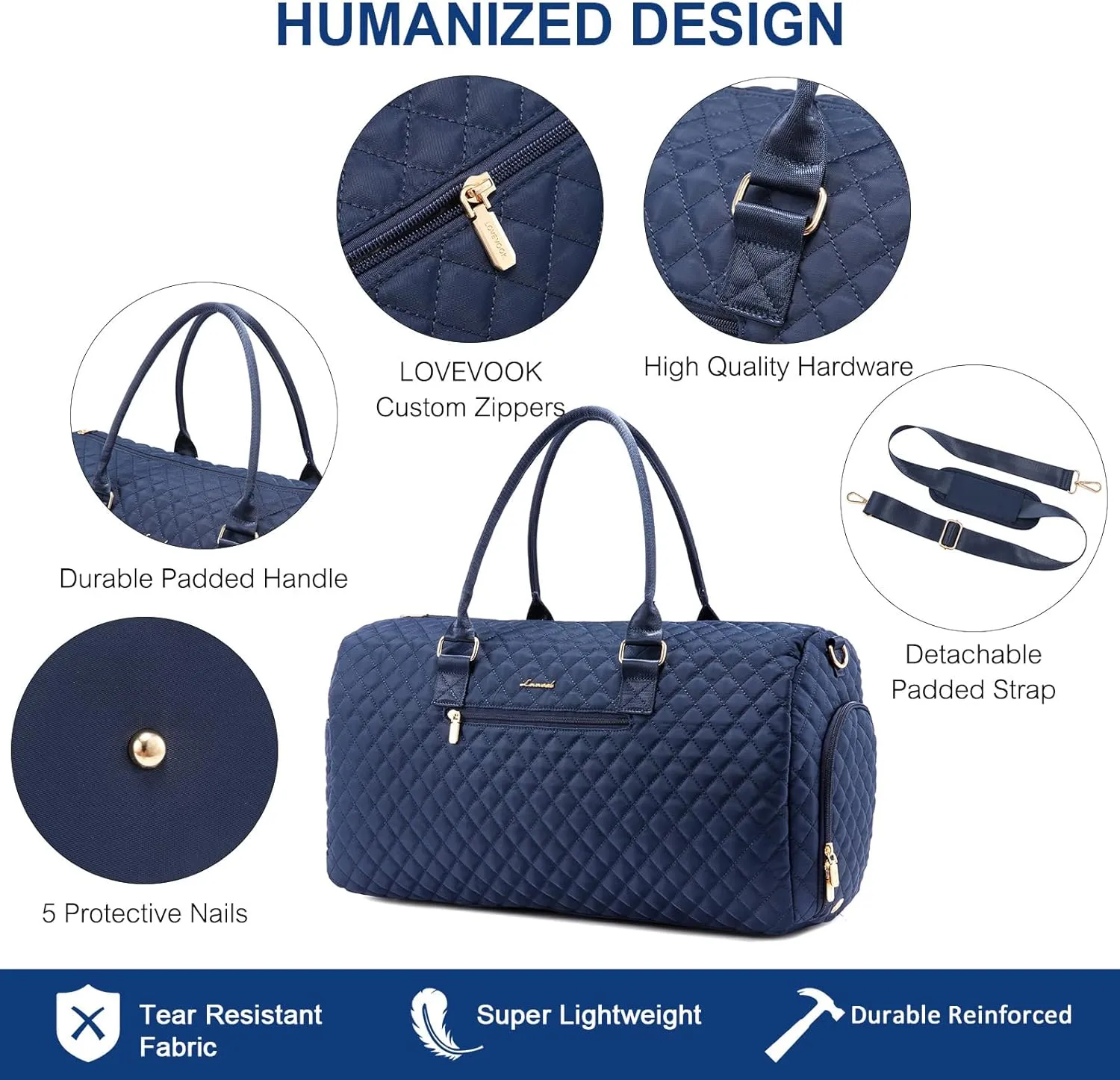 LOVEVOOK Travel Duffle Bag, Weekender Bag for Women with Toiletry Bag, Carry on Overnight Bag with Shoe Compartment, Gym Duffel Bag with Wet Pocket, Mommy Hospital Bags for Labor and Delivery