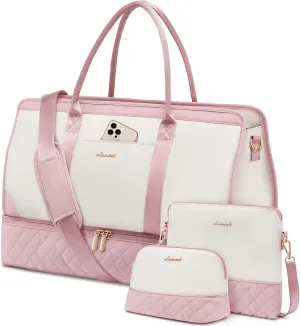 LOVEVOOK Weekender Bags for Women Travel Duffle Bag with Shoe Compartment, Carry on Overnight Bag Set