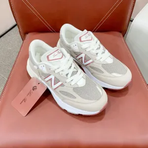 LP x NB 990v6 Sneaker 45mm white grey pink suede and mesh fabric