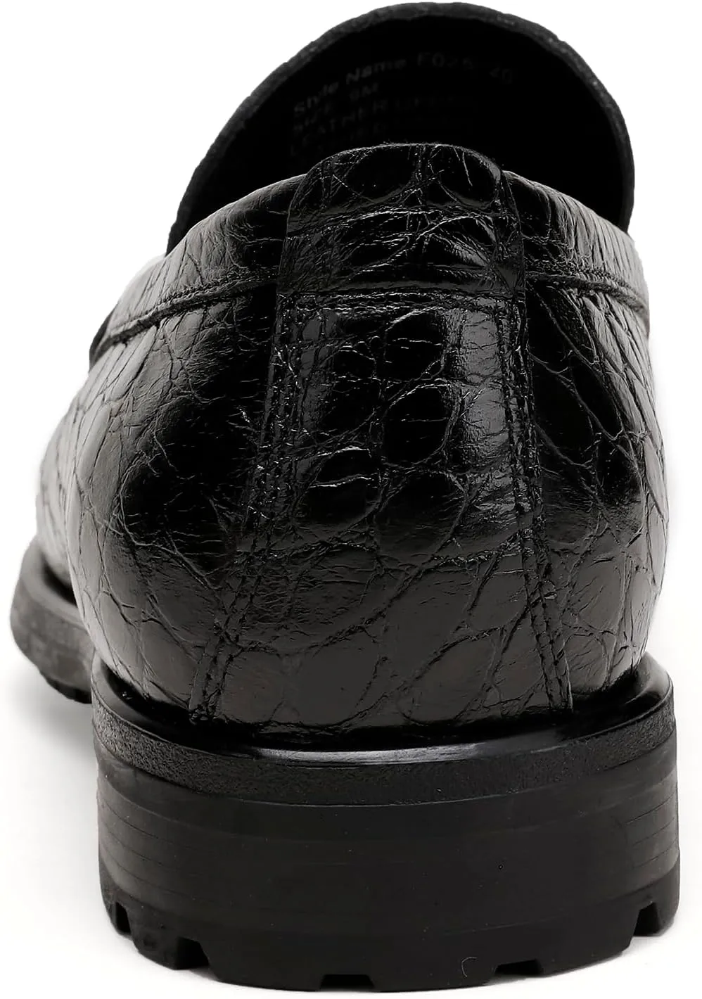 Luxury Leather Dress Shoes for Mens, Fashion Crocodile Printed Thick Sole Slip on Loafer Shoes for Gentleman, Business