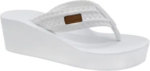 MALIDA Womens Wedge Arch Support Flip Flops Cushion Soft Rubber Midsole Platform Thong Sandals with Rubber Sole
