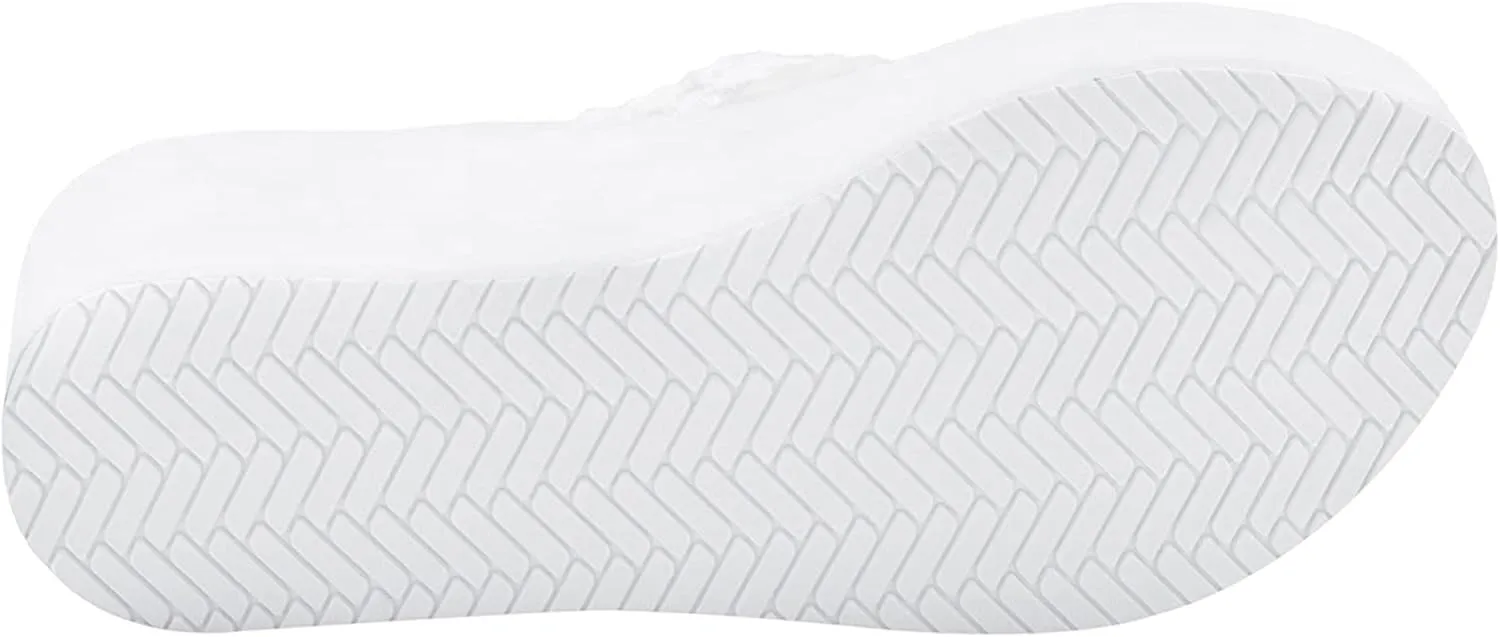 MALIDA Womens Wedge Arch Support Flip Flops Cushion Soft Rubber Midsole Platform Thong Sandals with Rubber Sole