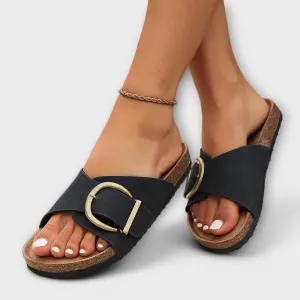 Margie™ | Women's cork mule with buckle and strap design