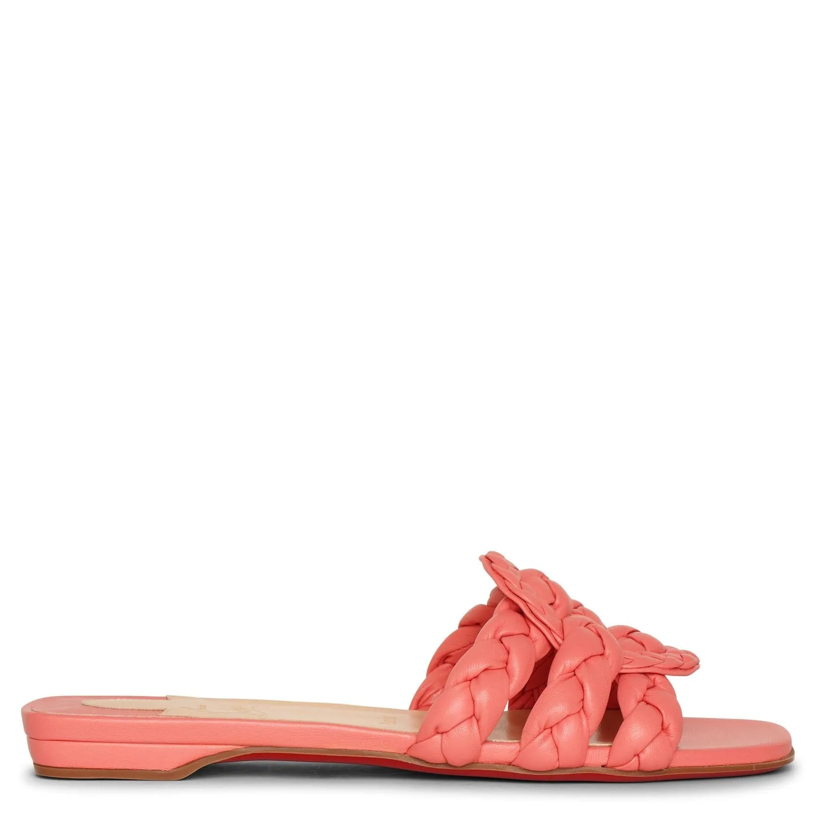 Marmela flat braided leather slides