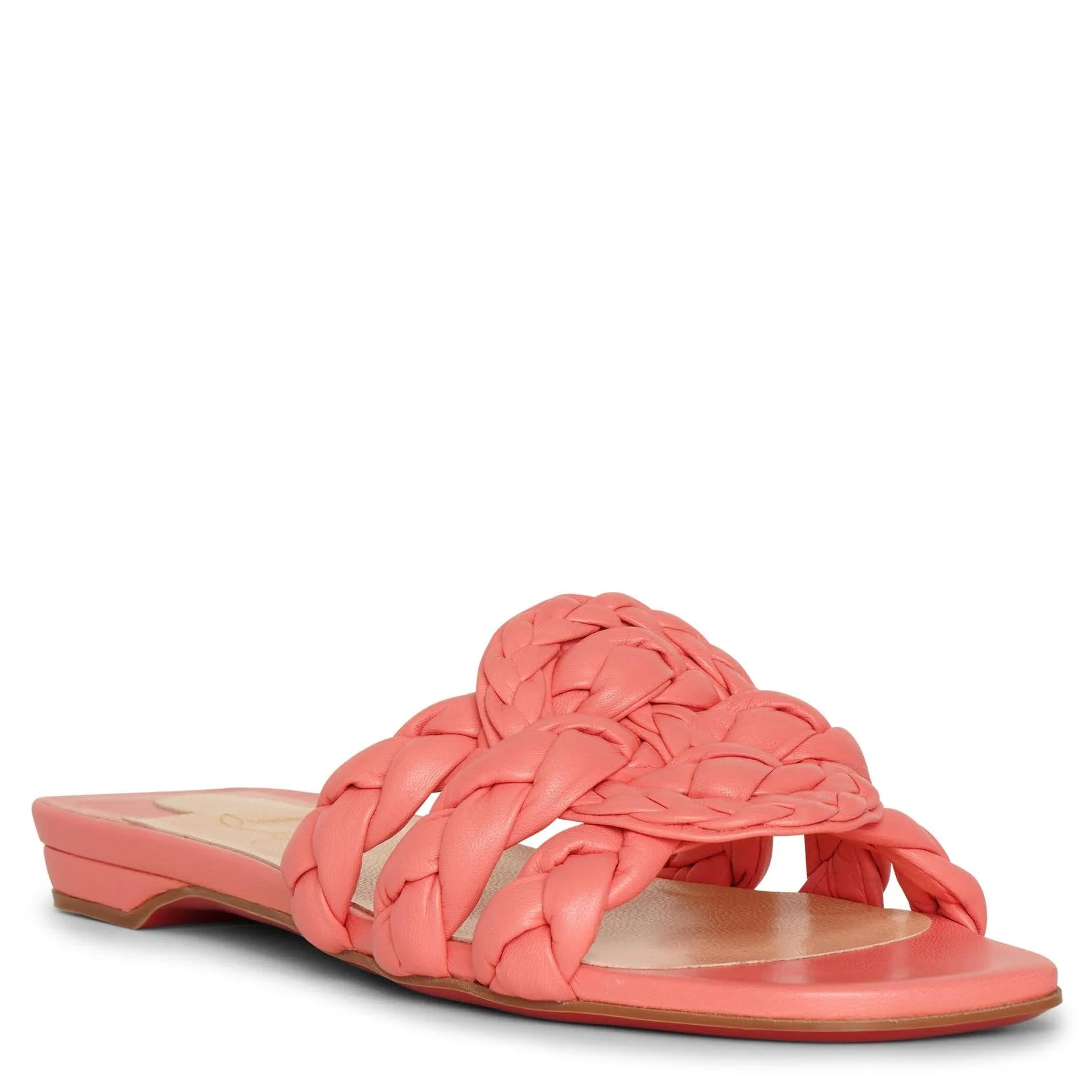 Marmela flat braided leather slides